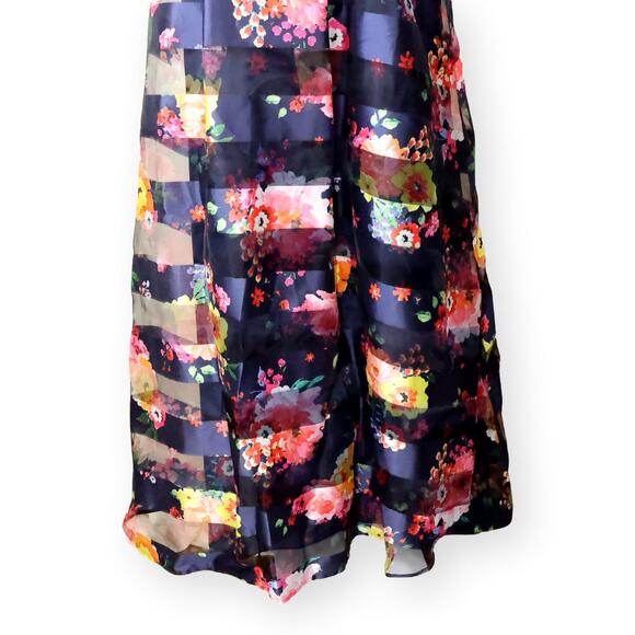 Sequin Hearts Juniors Navy Floral Formal Ball Gown 2-pc SZ 1 NWT - Picture 8 of 11